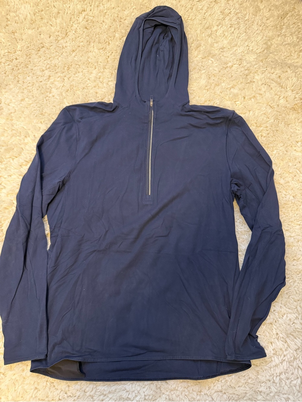Lululemon Navy Hooded Pullover with Zippered Pocket